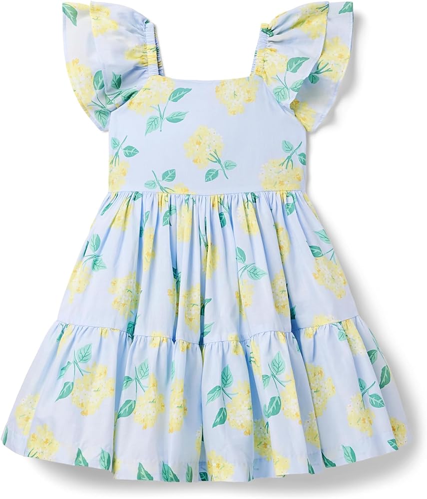 Janie and Jack Girls Windowpane Floral Dress (Toddler/Little Big Kids)