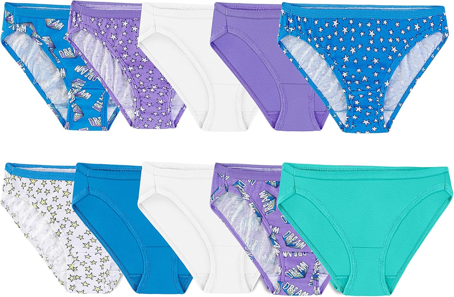 Fruit of the Loom Girls' Cotton Bikini Underwear Multipacks