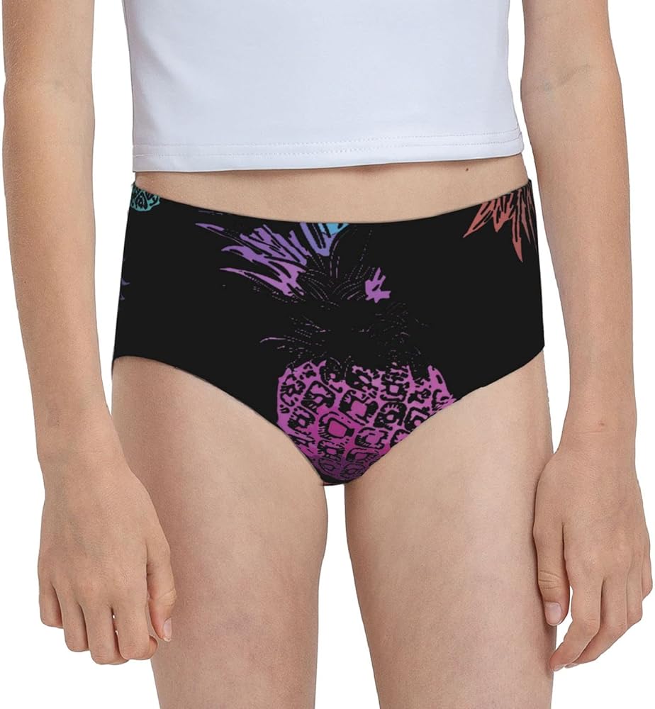 Augenstern Cotton Underwear Watercolor Multi Pineapple Girls'Briefs Soft Underpants