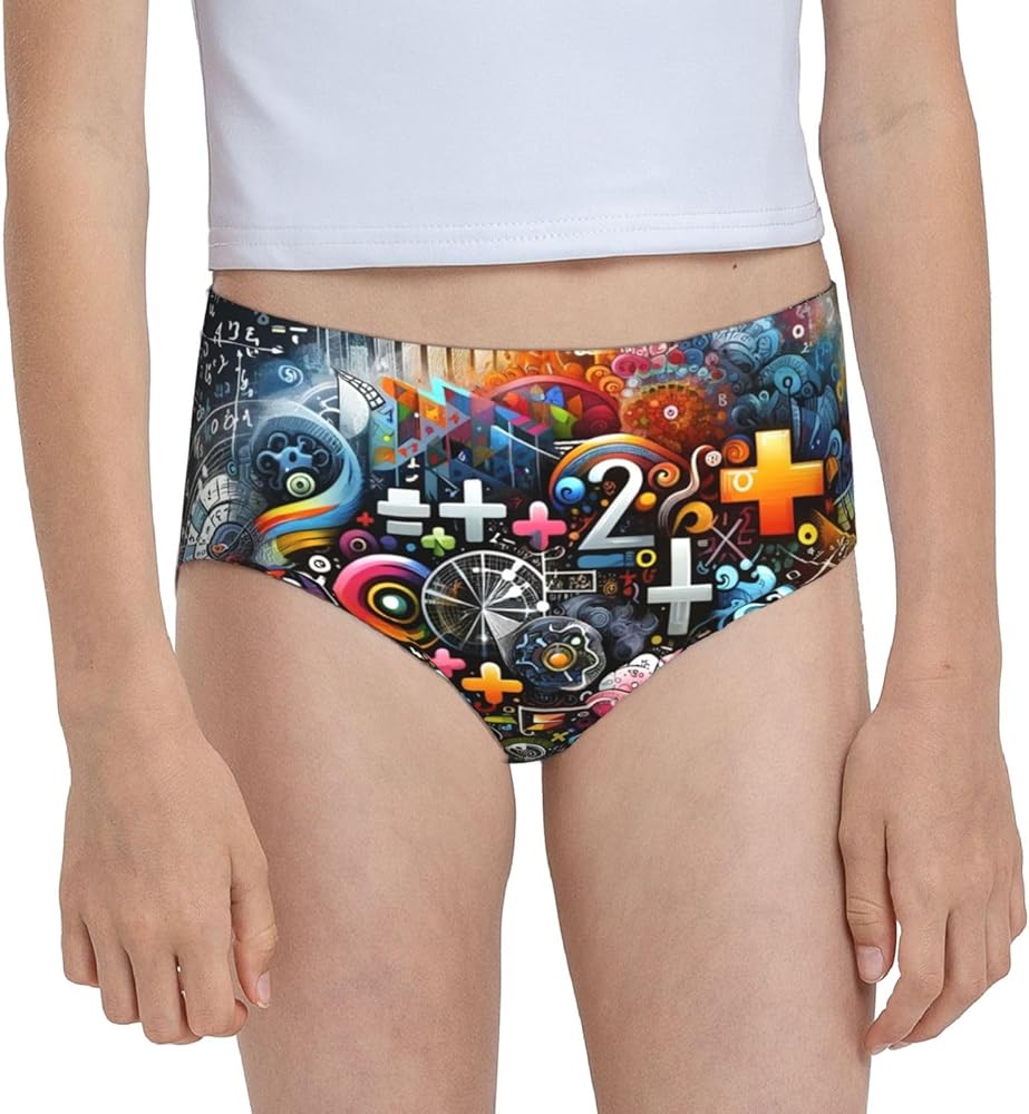 Augenstern Cotton Underwear Colorful-Mathematics-Formula Girls'Briefs Soft Underpants