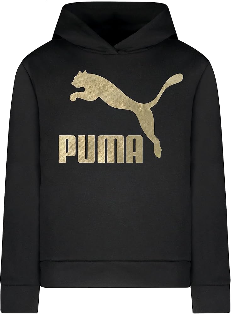 PUMA Girls' T7 Classics Cotton Fleece Pullover Hoodie