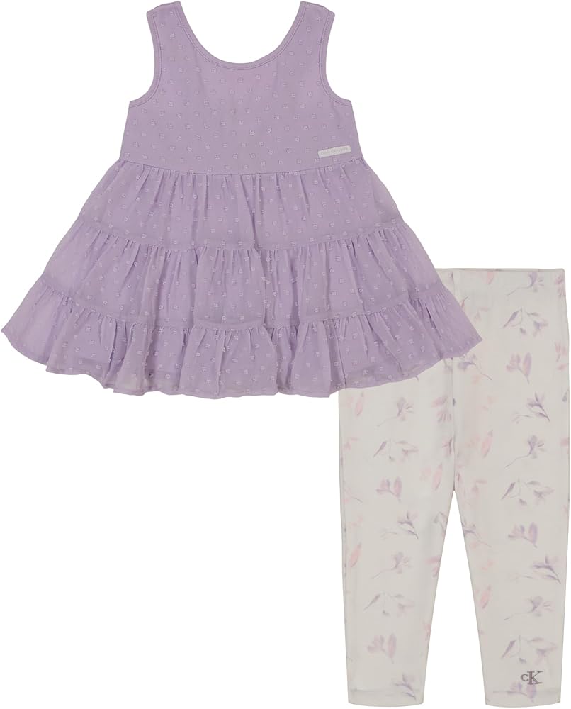 Calvin Klein Girls 2 Piece Tunic Capri Set