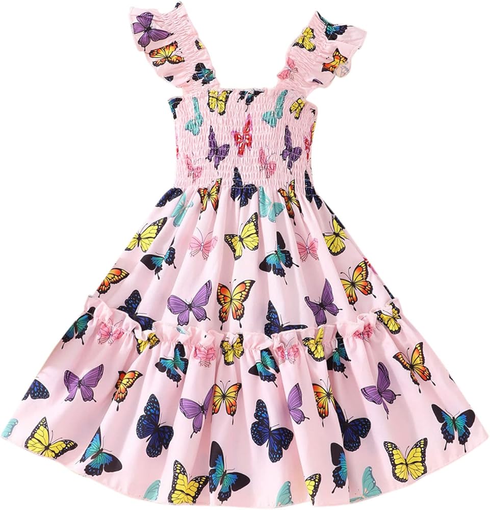 Toddler Girls Dresses Kids Summer Dress Sleeveless Sundress with Pockets 2 to 8 Years Gifts Birthday Easter