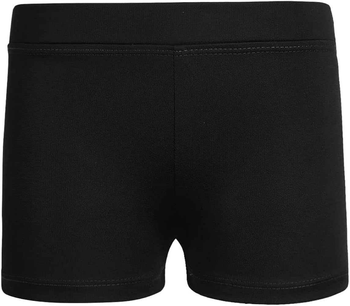 Girls Boy-cut Low Rise Activewear Dance Booty Shorts for Yoga Sports Workout Tumbling Athletic Gymnastics