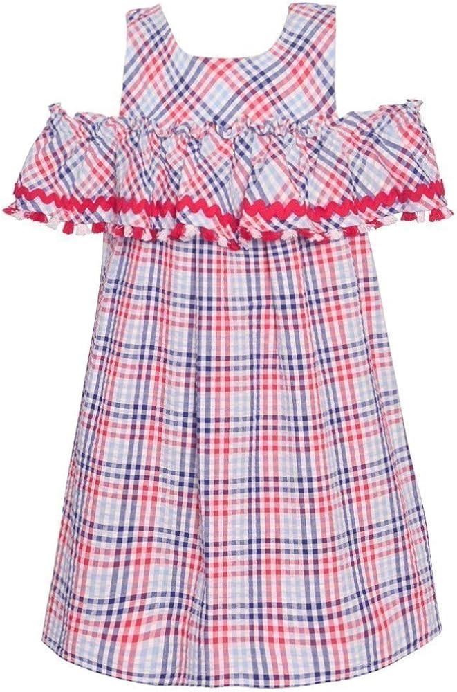 Bonnie Jean Girls' Seersucker Cold Shoulder Sundress 4-6X