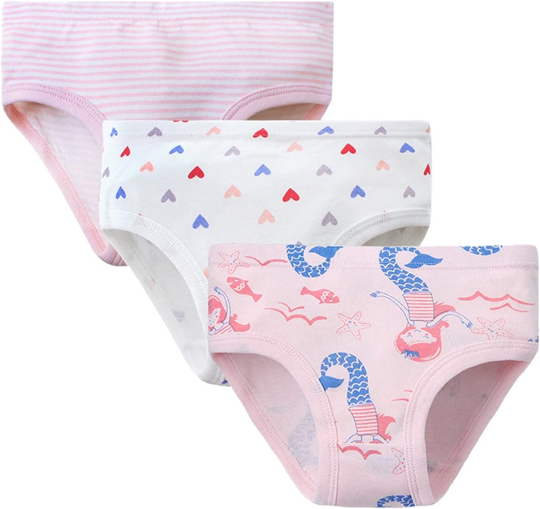 Little Girls' Cotton Panties Baby Toddler Soft Underwear Kids Tagless Brief Multipack