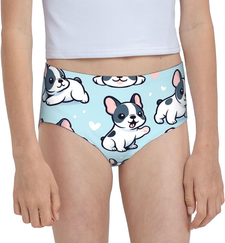 Augenstern Cotton Underwear Boston-Terrier-Heart-Love Girls'Briefs Soft Underpants