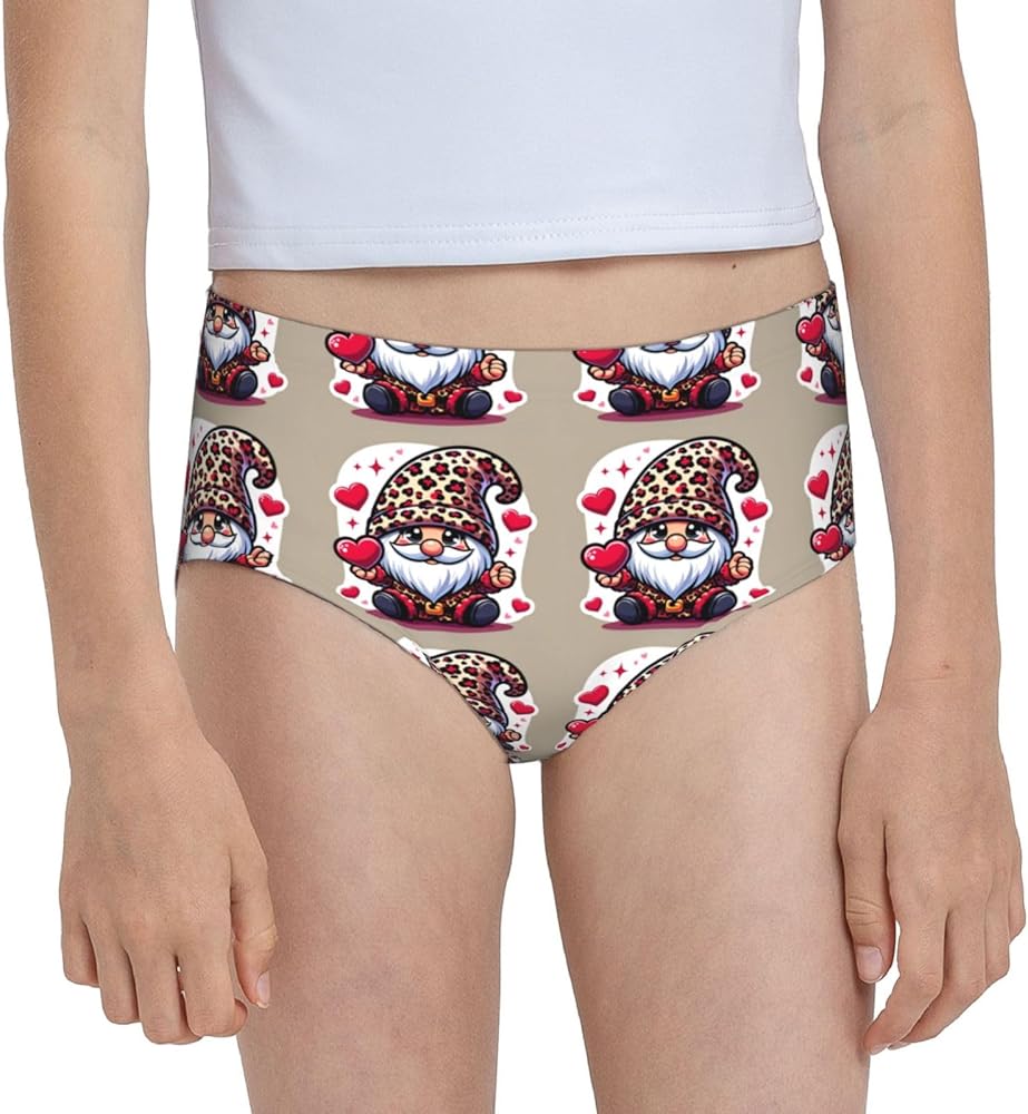 Augenstern Cotton Underwear Leopard-Heart-Gnomes-Valentine'S Day Girls'Briefs Soft Underpants