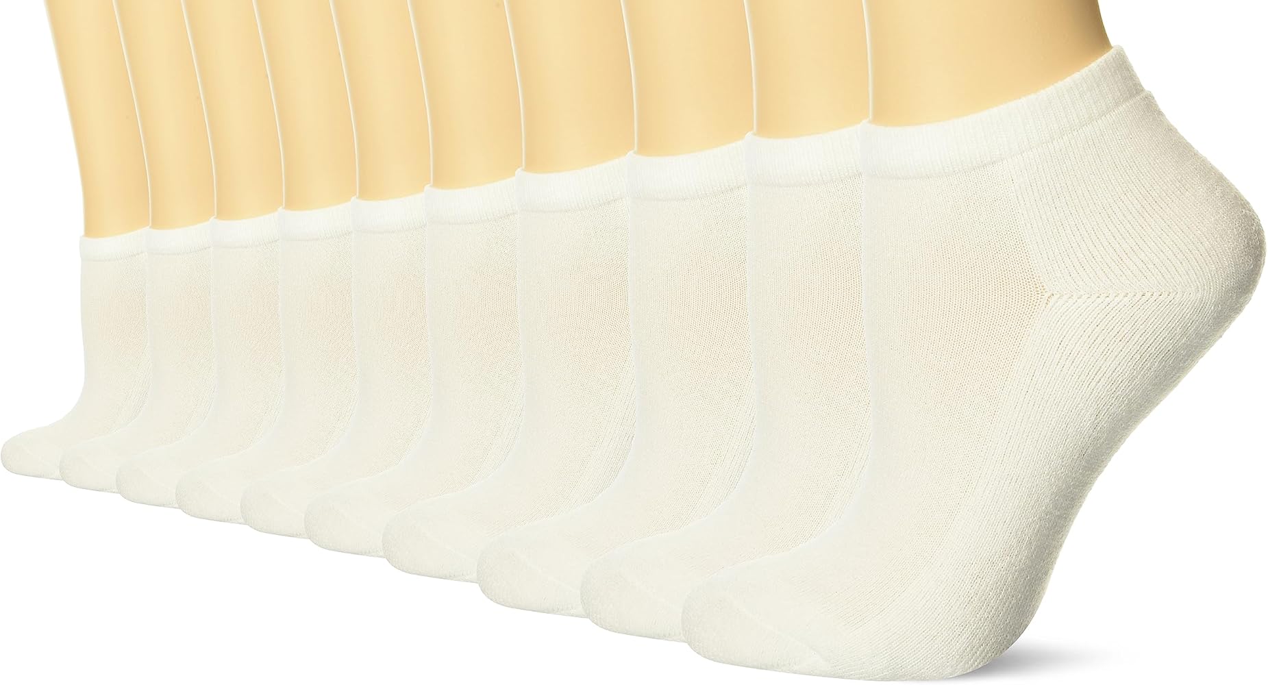 Hanes Big, White No Show, Girls' Low-Cut Socks, 10-Pair Pack