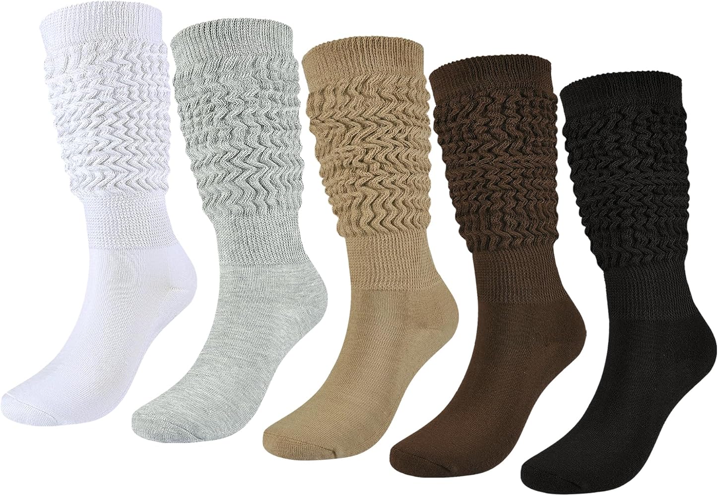 Slouch Socks Girls Cushioned Chunky Stacked Boot Socks Soft Knit Warm Long Knee High Socks Scrunch Kids