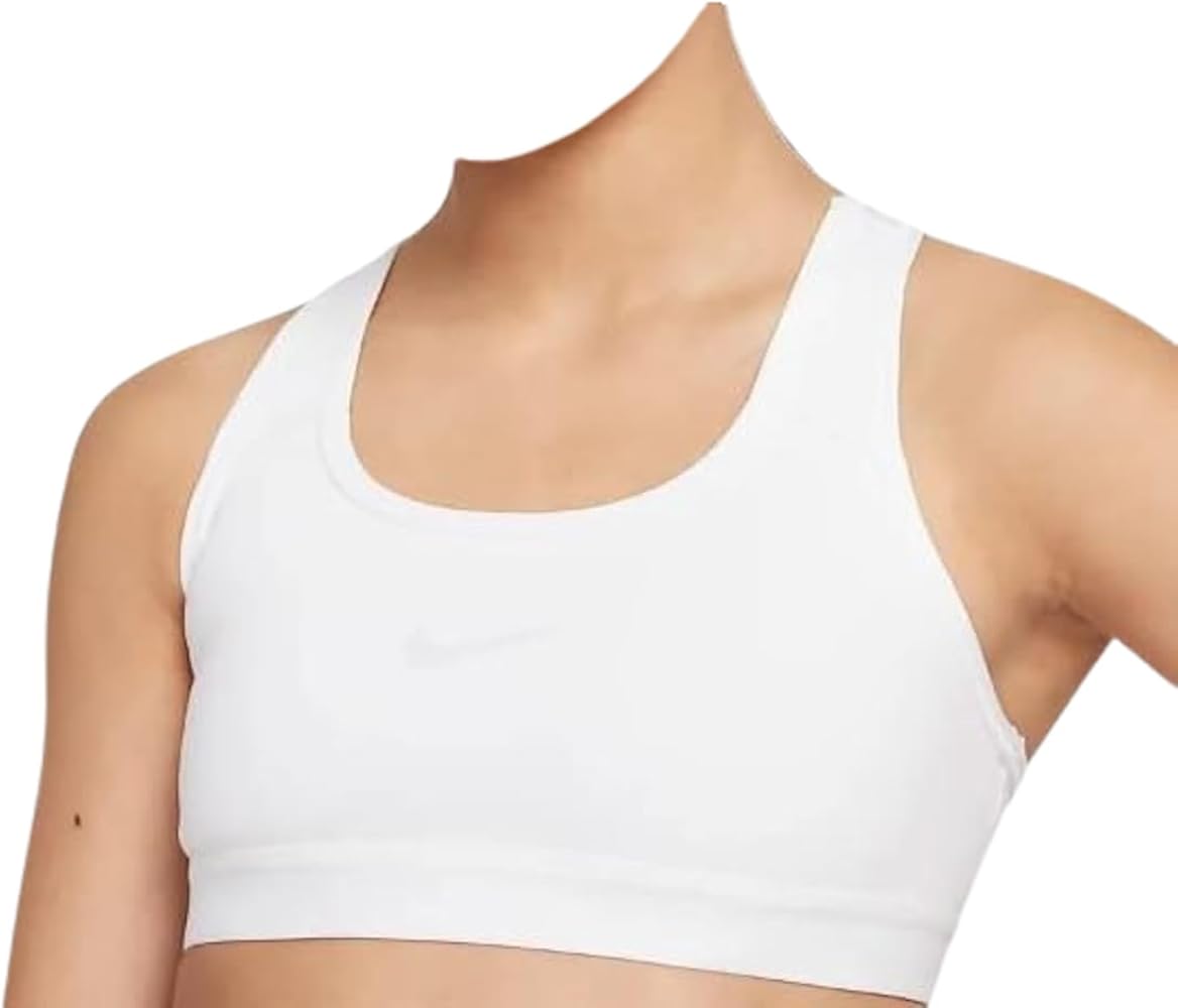 Nike Pro Big Kids' (Girls') Sports Bra White (as1, Alpha, m, Regular)