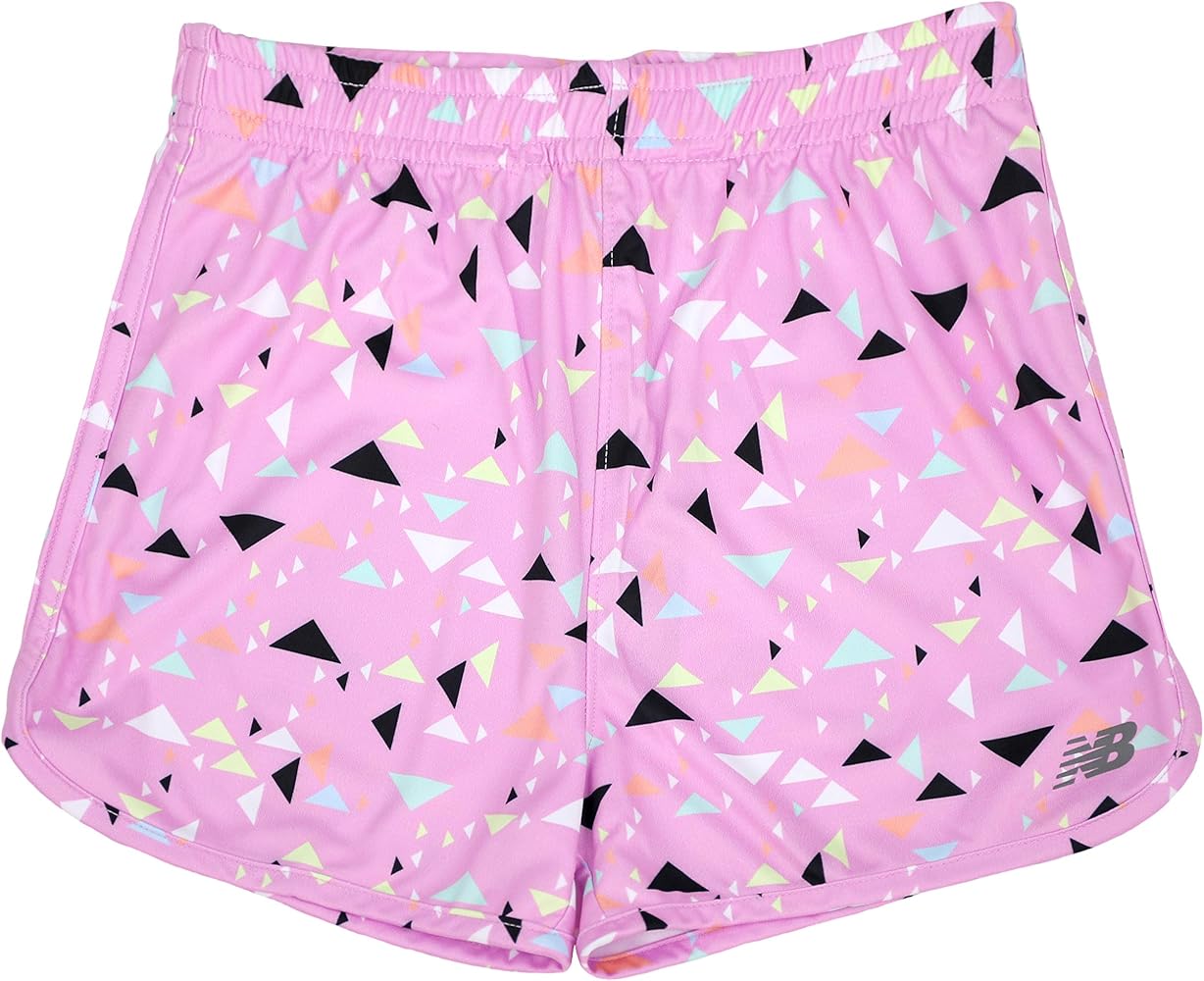 New Balance Girl's Printed Athletic Short, 16, Neo Violet