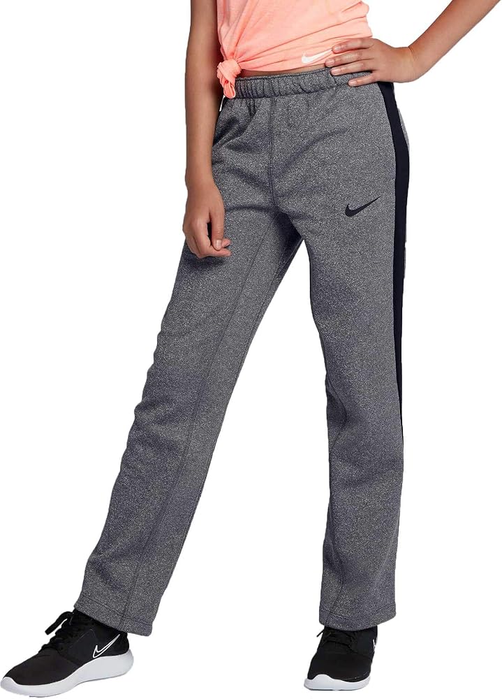 Nike Girl's Therma Training Pants (Carbon Heather, Small)