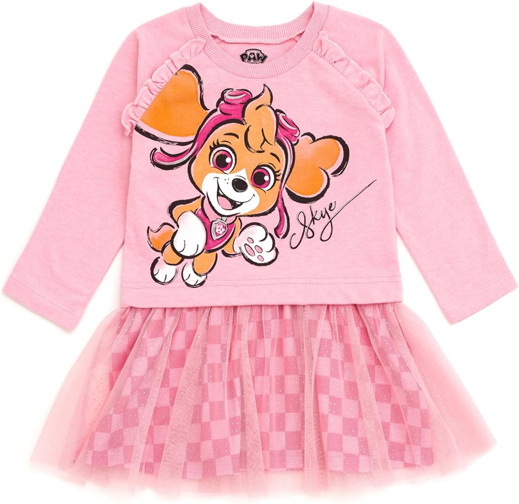 Paw Patrol Skye Girls French Terry Dress Toddler to Little Kid