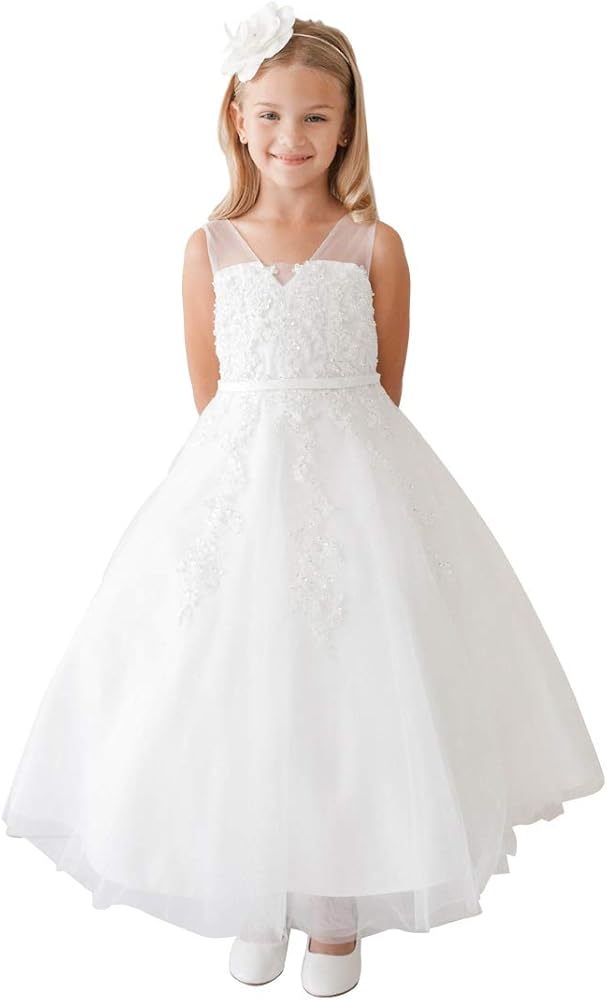 Tip Top Kids Holy First Communion Dresses for Girls 7-16 Full Length