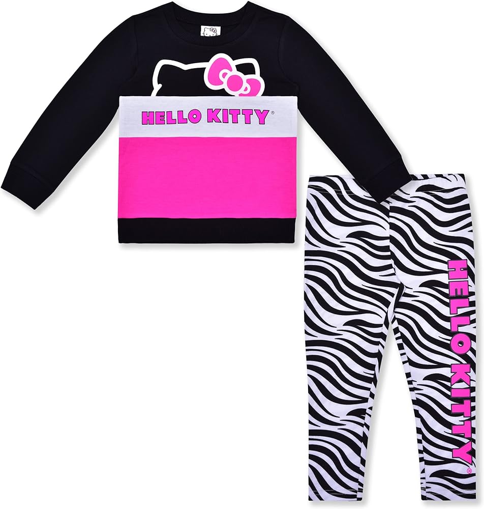 Hello Kitty Girls Long Sleeve Sweatshirt and Legging Set for Toddlers and Big Kids