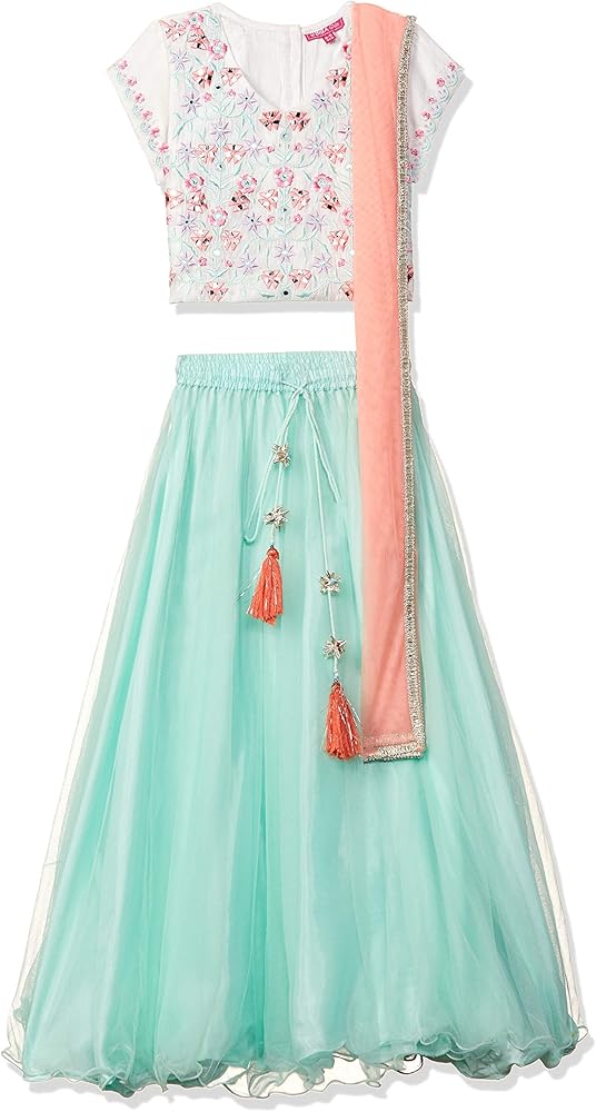 Biba Girl's Synthetic Lehenga Choli