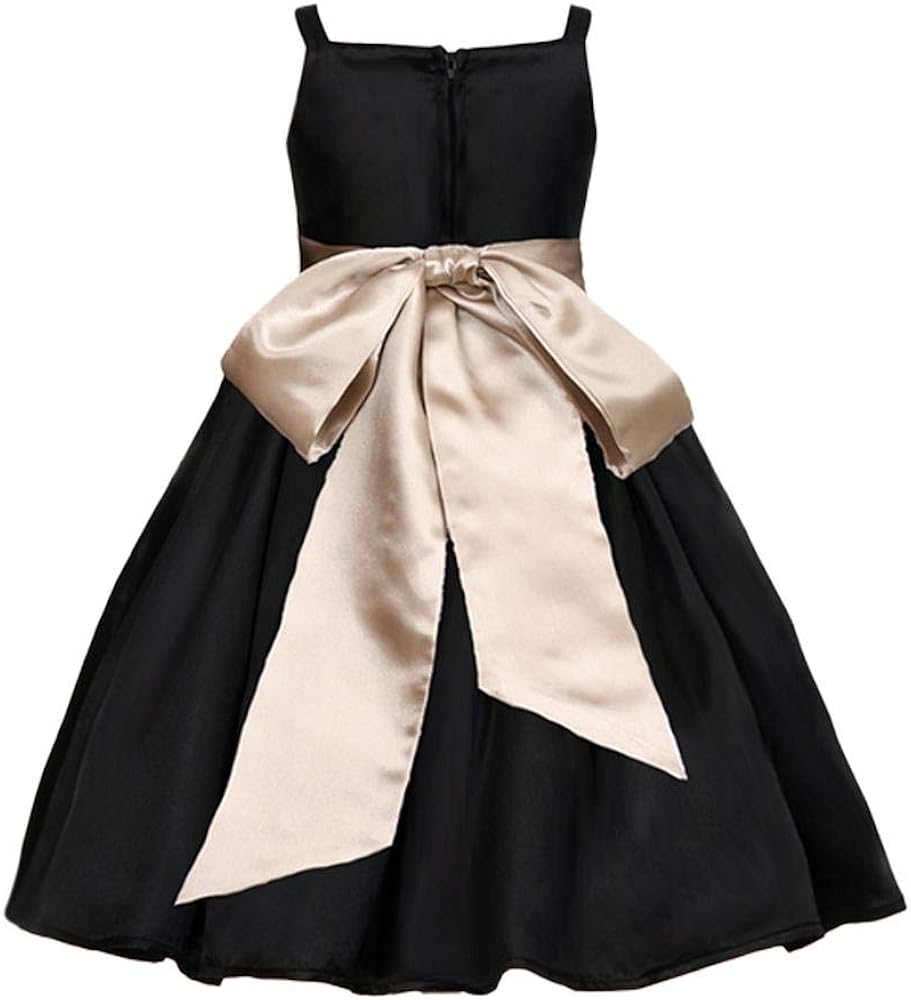 Pink Promise Girl's Black Spaghetti Straps Special Occasion Dress Gown