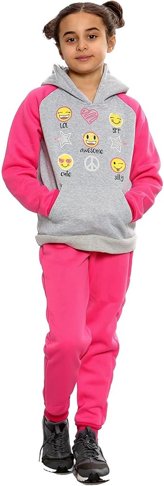 Kids Girls Awesome Cute Silly BFF LOL Grey Tracksuit Hoodie Trouser Sweatshirt