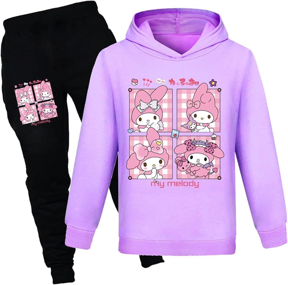 Cat Printing Tracksuit Girls Kids 2 Piece Hoodies and Trousers Set Jumpers and Joggers Clothing Sets