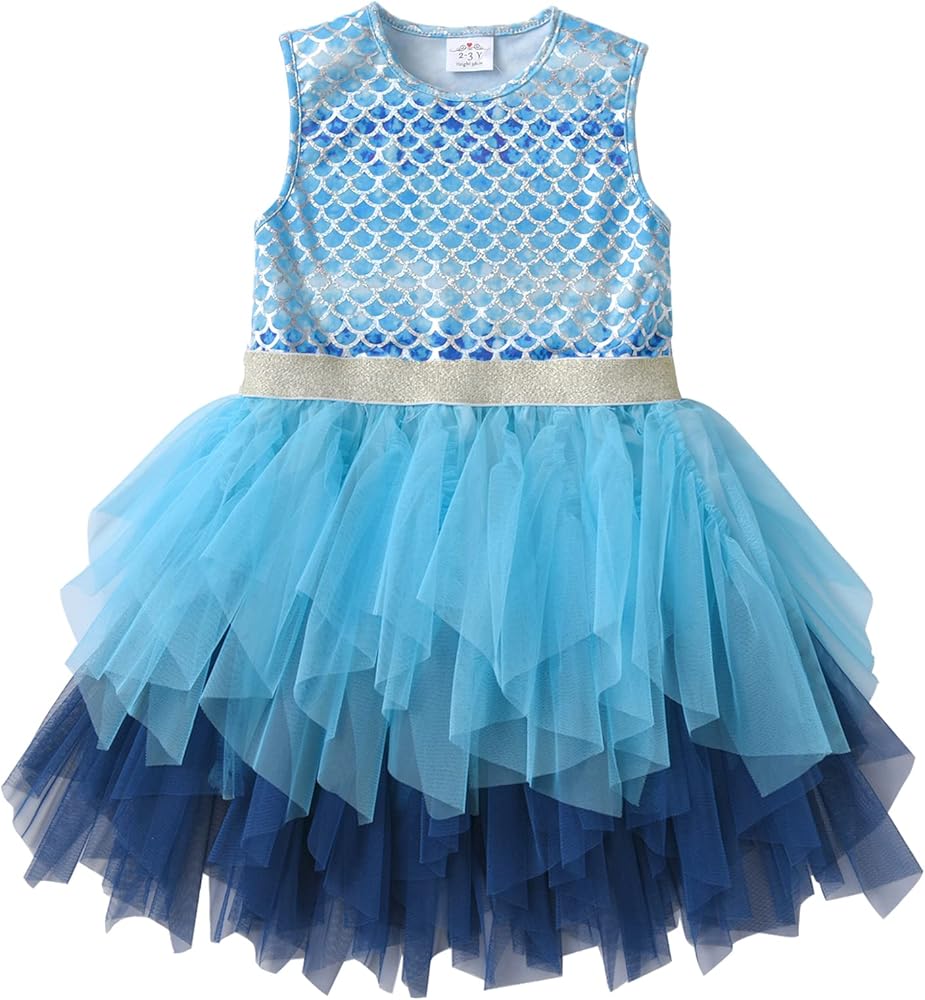 VIKITA Girls Dresses for Summer Short Sleeve Toddler Girls Clothes Party Tutu Dresses for Little Girls, SH4401 5T