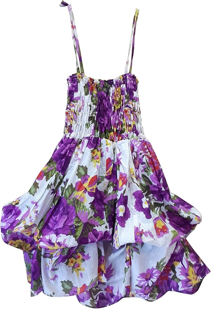 Girls Floral Island Aloha Print Dress