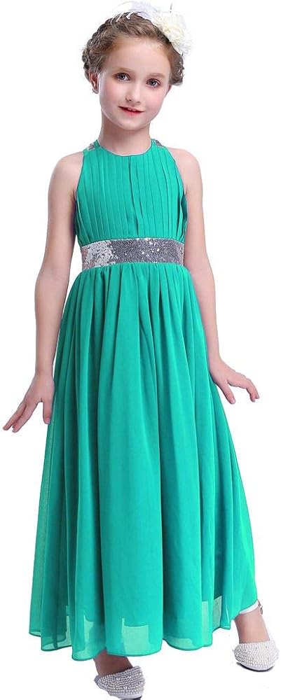 Bling Bling Sequins Chiffon Girls Dress