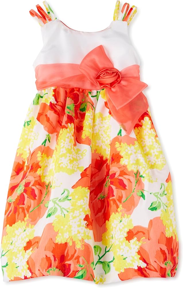 Bonnie Jean Little Girls' Floral Shantung Dress