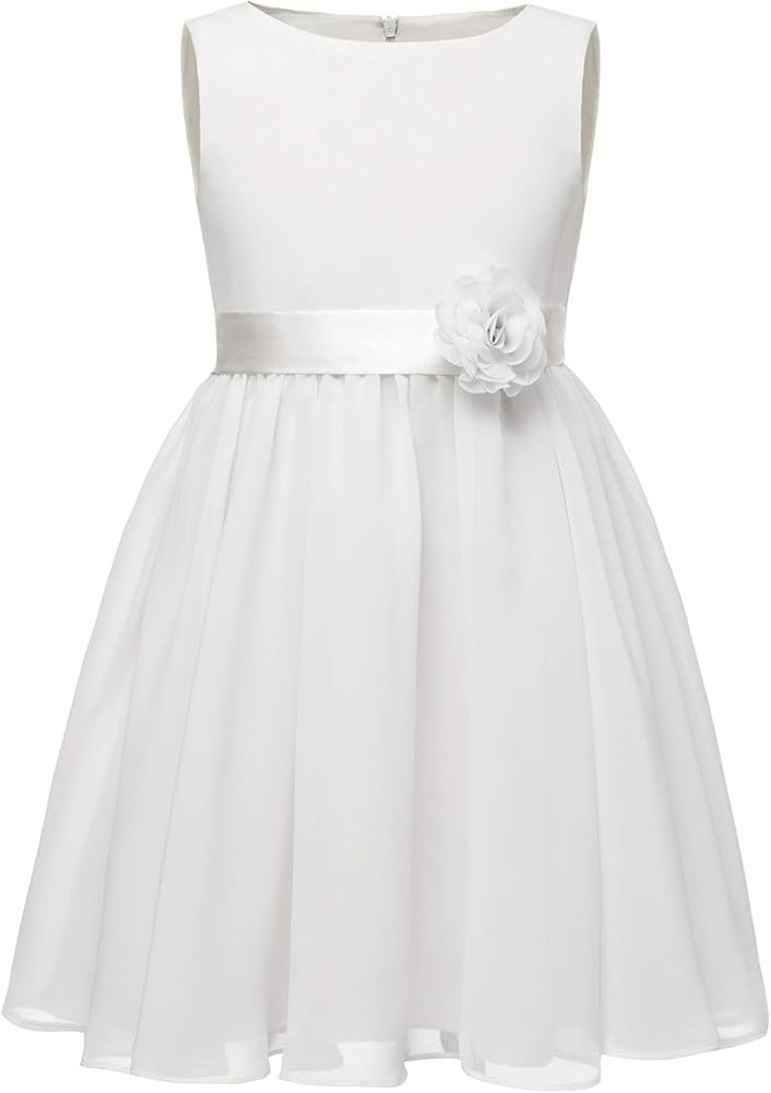 Chiffon Summer Flower Girl Dress Ruffled Junior Bridesmaid Wedding Party Dress