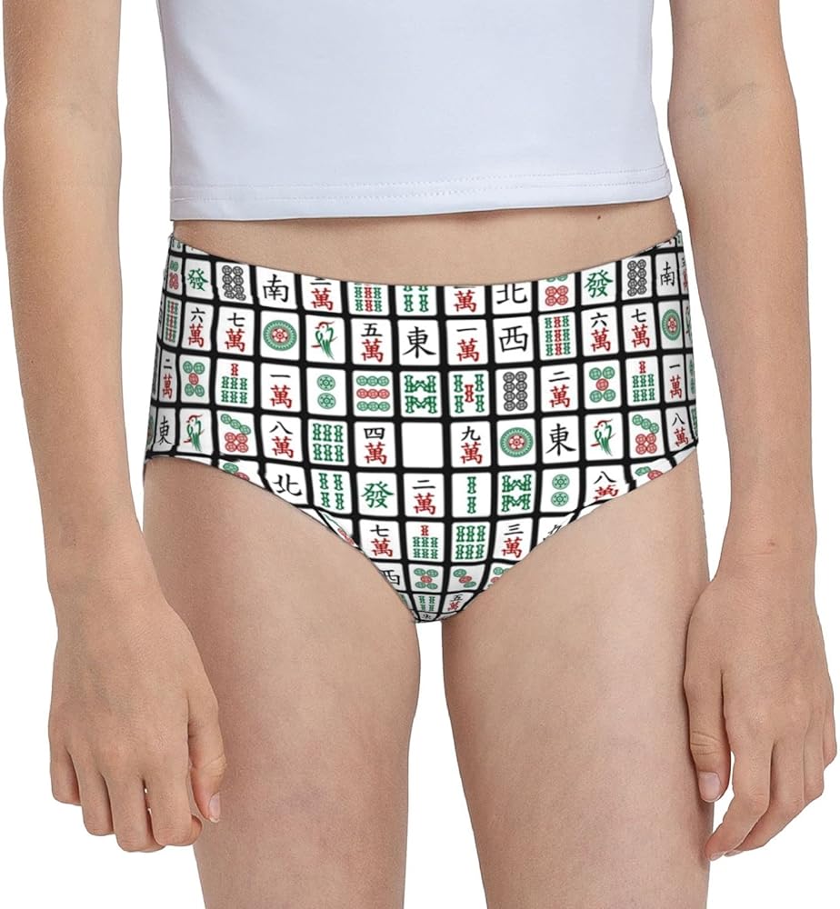 Augenstern Cotton Underwear Funny Mahjong Hipster Girls'Briefs Soft Underpants