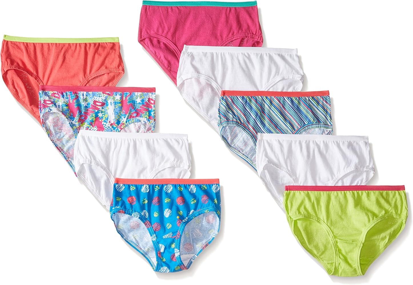 Fruit of the Loom Little Girls' Girls' Cotton Low Rise Brief (Pack of 6)