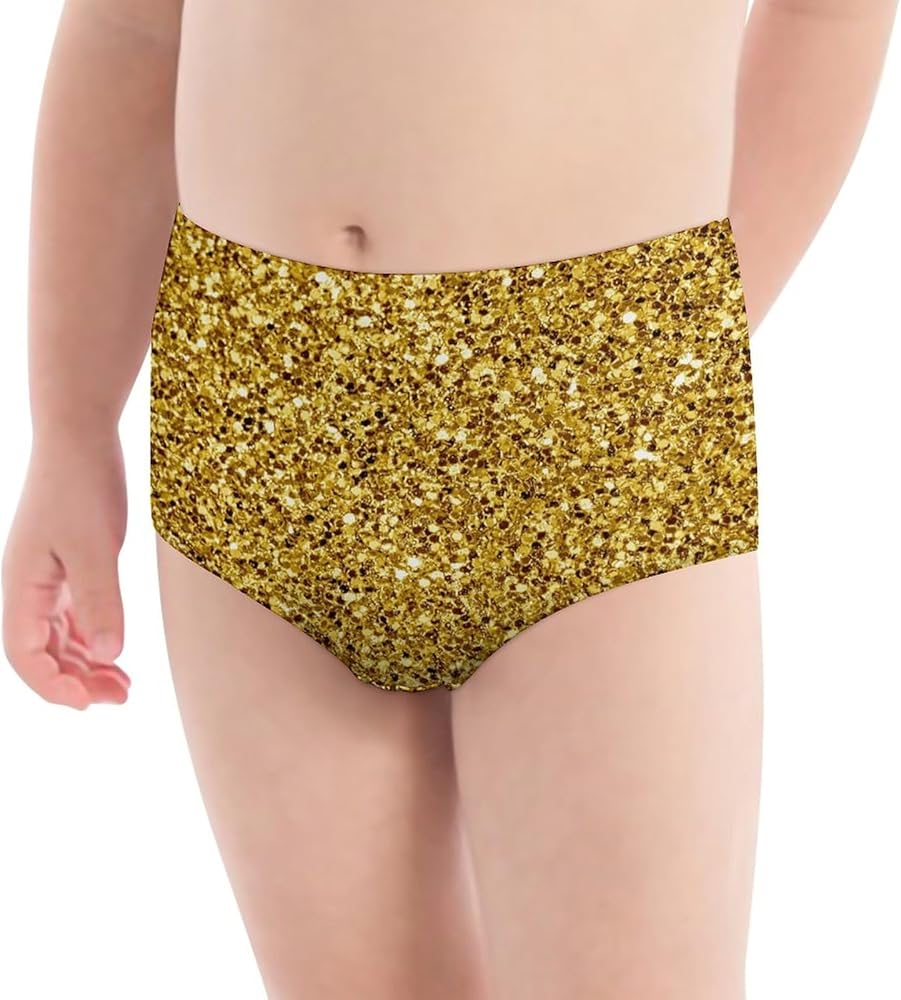 Little Girls' Soft Golden Glitter Panties Kids Breathable Comfort Underwear Toddler Undies