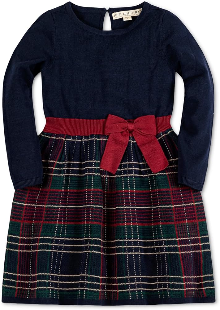 Hope & Henry Girls' Long Sleeve Sweater Dress