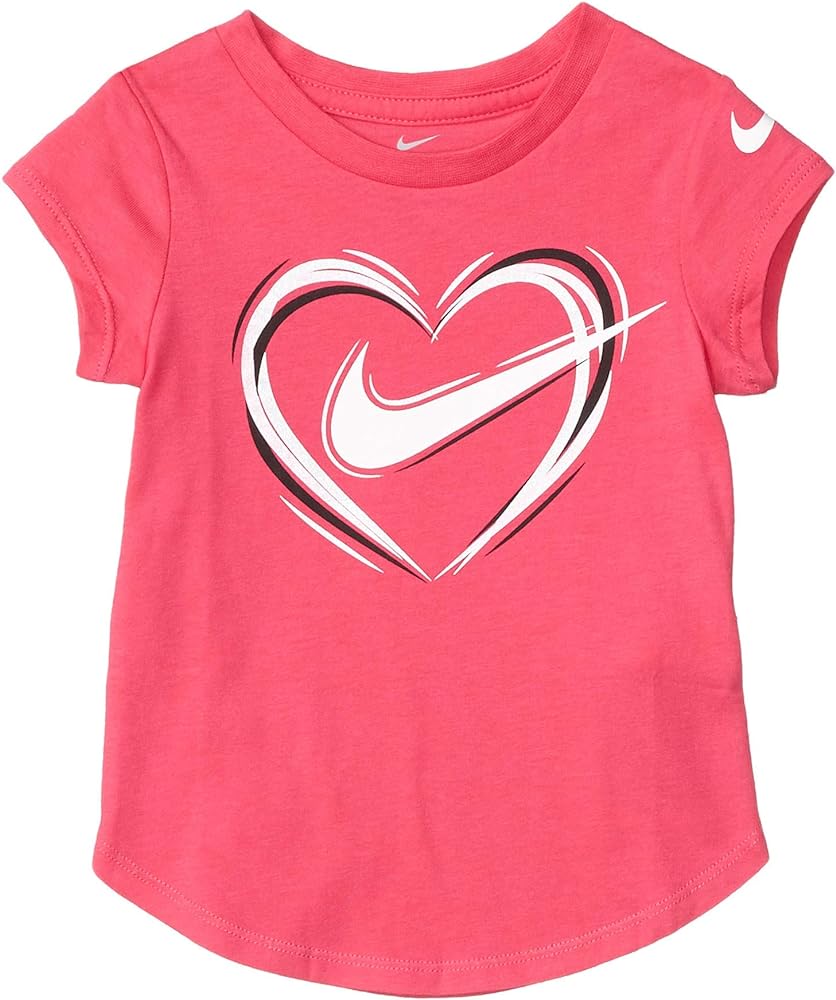 Nike Kids Baby Girl's Stroke Heart Scoop Tee (Toddler) White