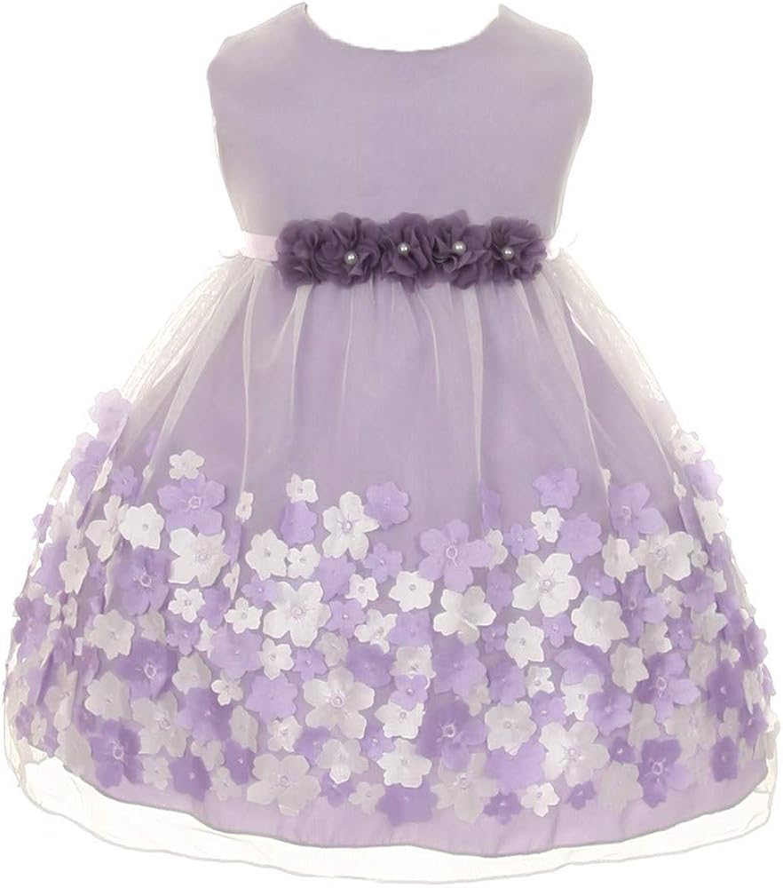 Kid's Dream Baby Girls Lavender Taffeta Flowers Sleeveless Easter Dress 3M