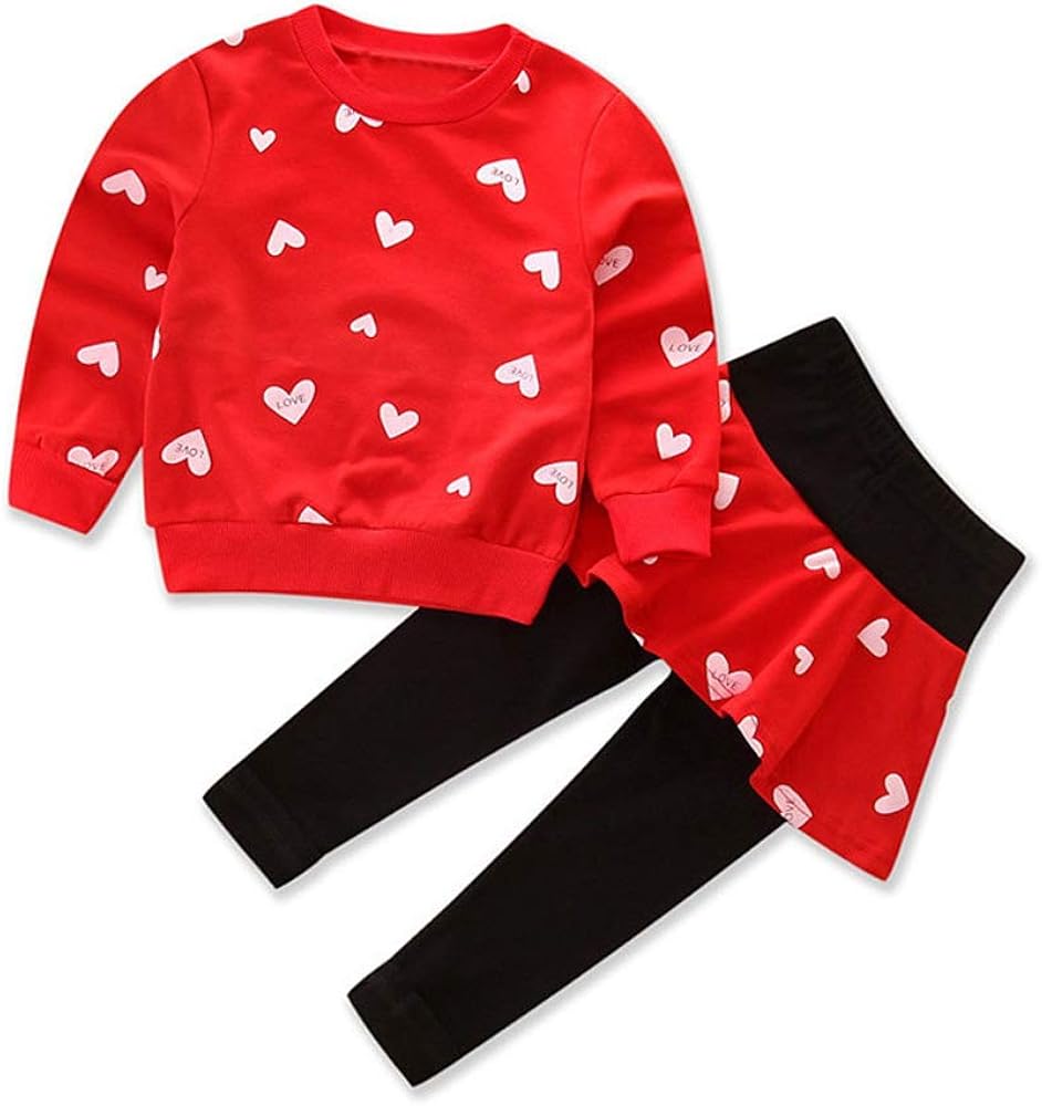 Little Girls Long Sleeve Top and Leggings Clothing sets