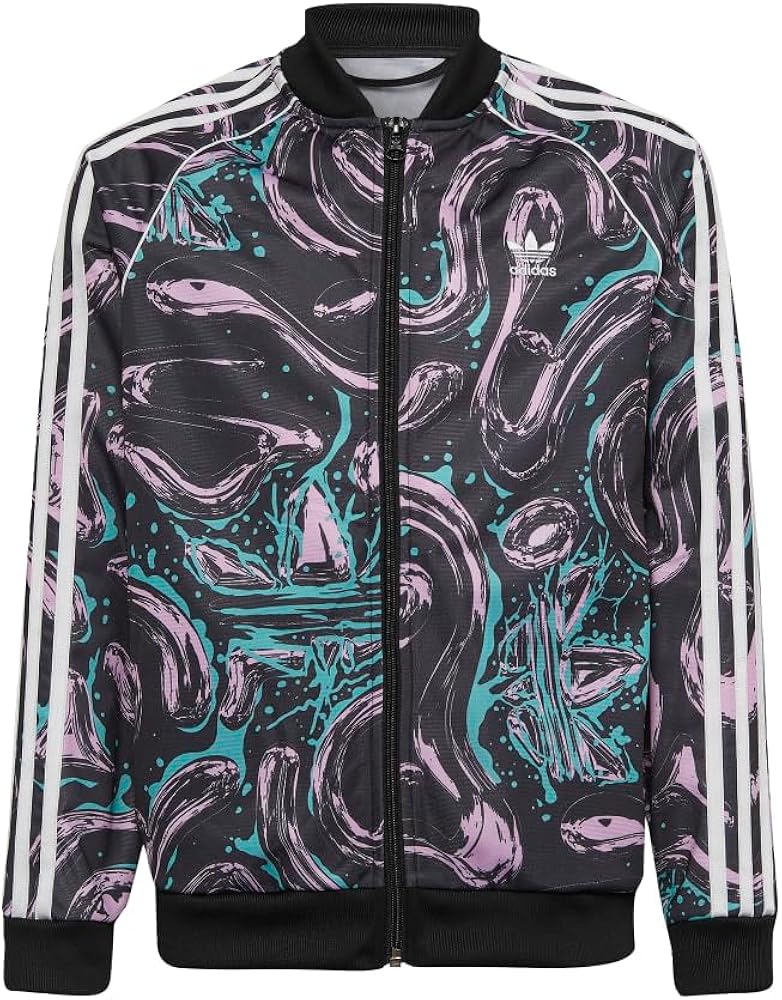 adidas Originals Girls' All-Over Printed Superstar Track Top