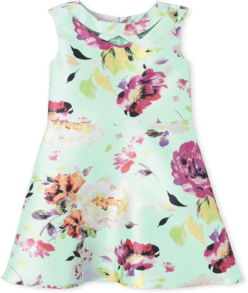 The Children's Place Girls' Sleeveless Floral Print Dress