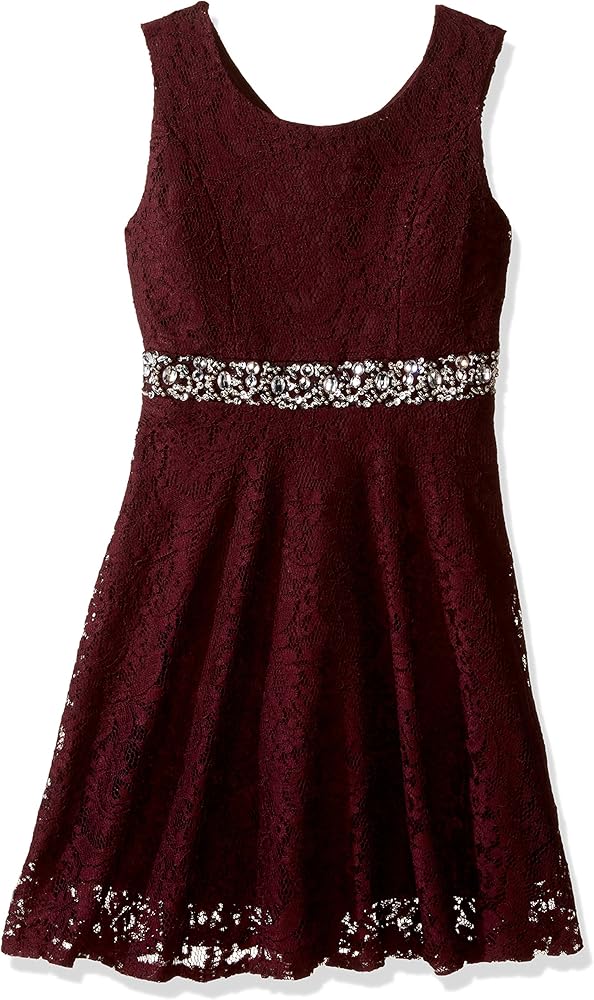 Speechless Girls' Lace Fit and Flare Dress