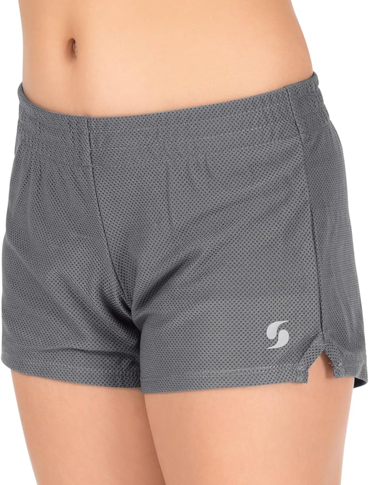 Soffe Girl's Mini Mesh Shorts (S, Gunmetal)