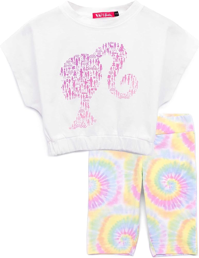 Barbie T-Shirt With Cycle Shorts Set Girls coordinated outfit