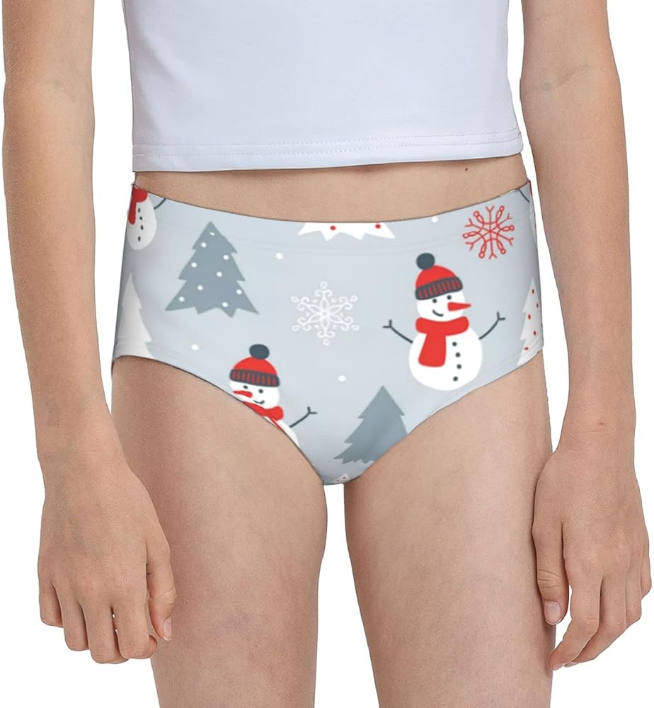 Augenstern Cotton Underwear Xmas Snowman Kawaii Girls'Briefs Soft Underpants