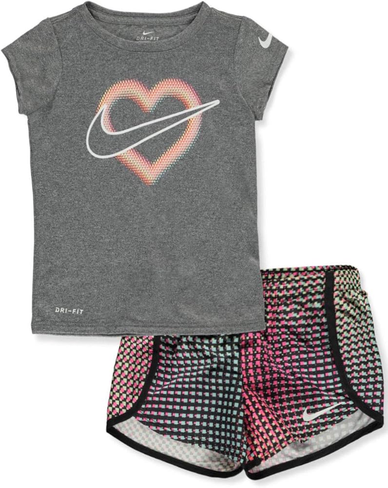 Nike Girls' 2-Piece Shorts Set Outfit - Black, 6X