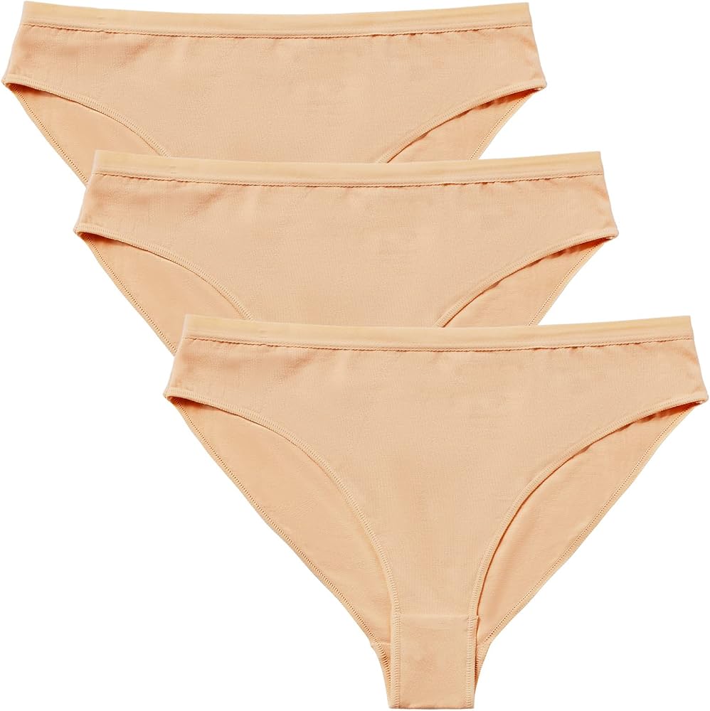 3 Packs Dance Underwear High Cut Ballets Briefs Seamless Tan Gymnastic Underwear Short Pants For Women and Girls