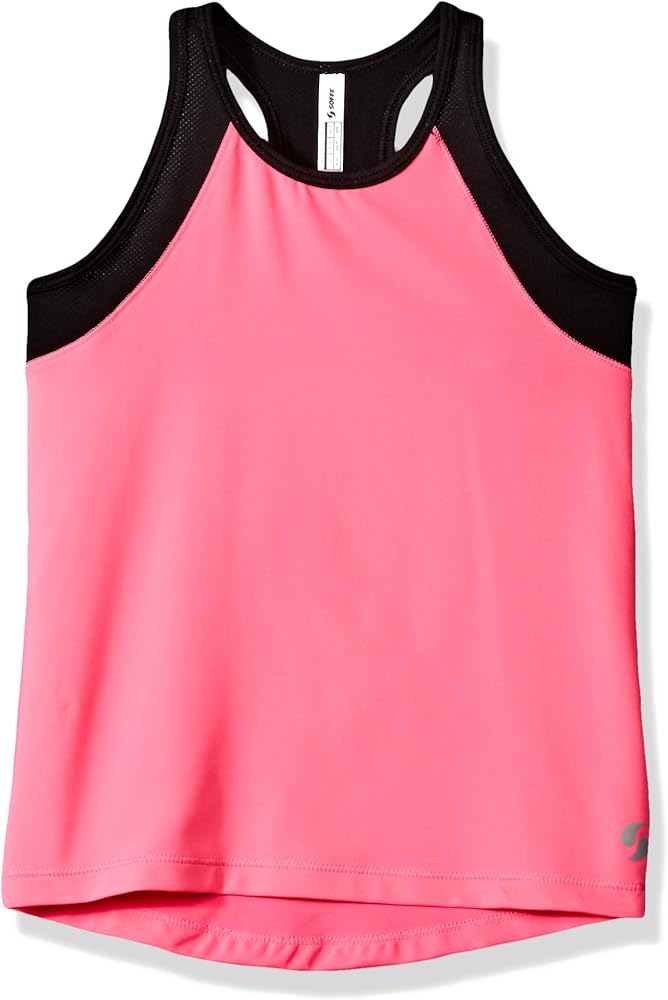 Soffe Girls' Big High Neck Track Tank