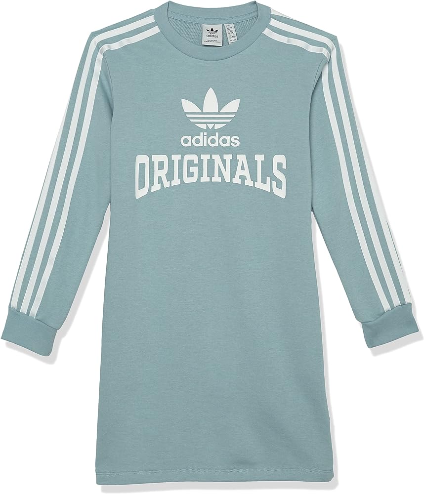 adidas Originals Girls' One Size Graphic Printed Long Sleeve Dress