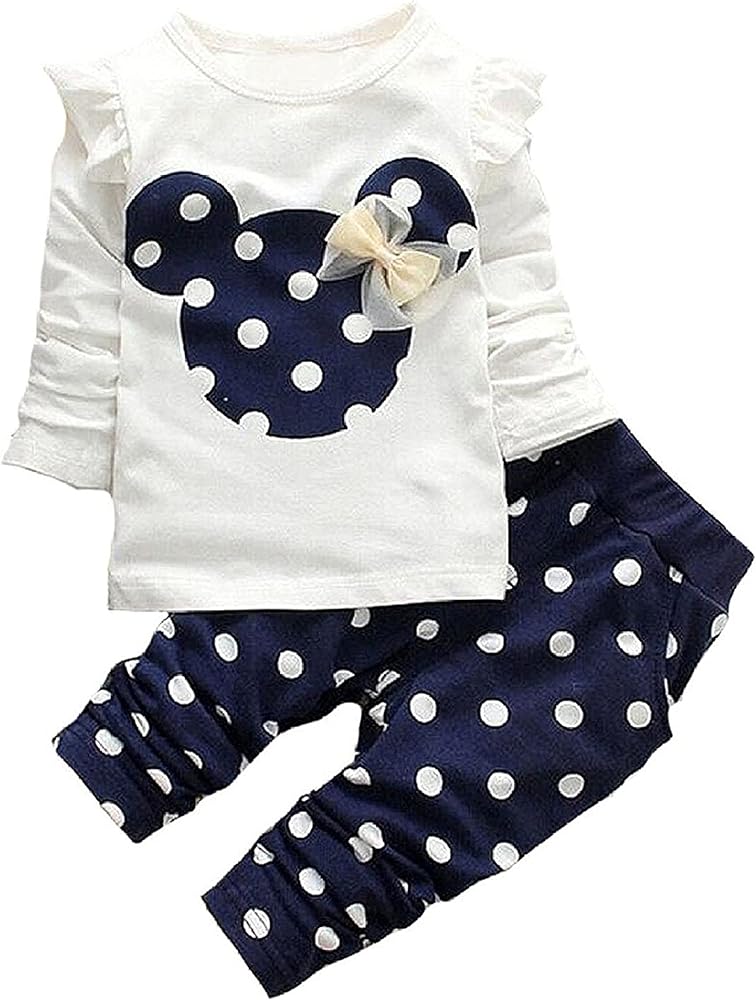 Avidqueen Cute Toddler Baby Girls Clothes Set Long Sleeve T-Shirt and Pants Kids 2pcs Outfits