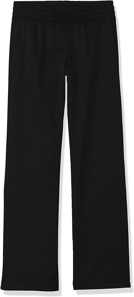 Hanes Big Girl's Tech Fleece Open Leg Pant Pants, Black, Small