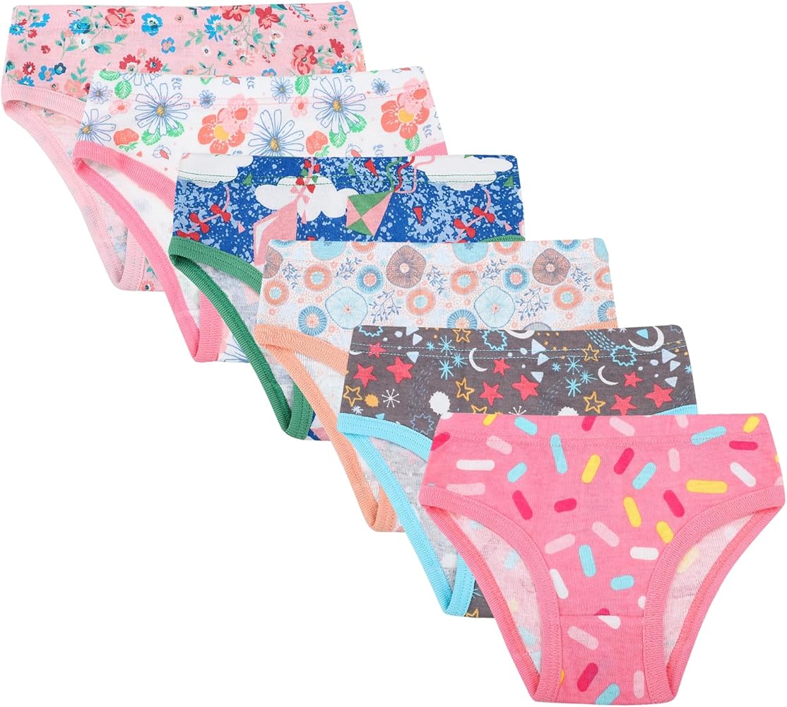 MooMoo Baby Girls’ Underwear Cotton Brief Kids Panties Toddler Soft Undies Multipacks 3-11T