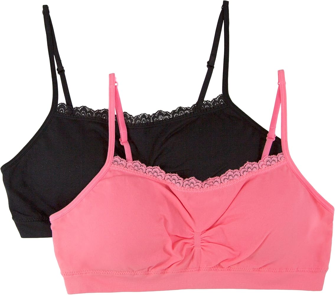 Fruit of the Loom Big Girls' Santoni Seamless Bras with Lace, 2-Pack